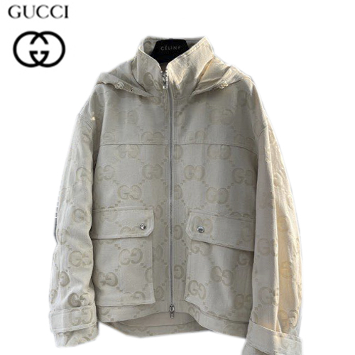 GUCCI-08197 구찌 아이보리 더블 G 데님 후드 재킷 남여공용