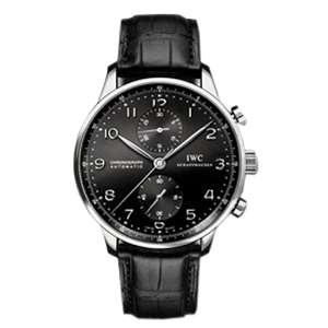 [스페셜오더]IWC-371480 아이더블유씨 포르투기저 크로노그래프 스틸 블랙다이얼 워치 41mm 