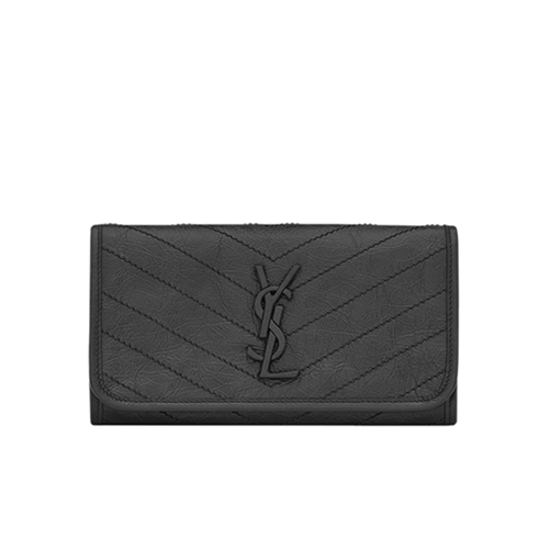 [스페셜오더]SAINT LAURENT-583552 생 로랑 차콜 빈티지 송아지 가죽 니키 라지 월릿