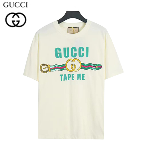 GUCCI-05178 구찌 아이보리 프린트 장식 티셔츠 남여공용