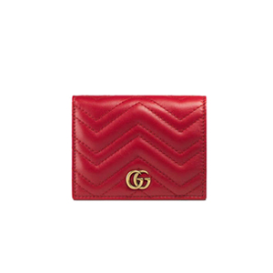 [스페셜오더]GUCCI-466492 6433 구찌 GG Marmont 레드 마틀라세 가죽 카드 케이스