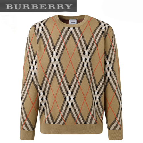 BURBERRY-12048 버버리 베이지 체크 무늬 스웨터 남여공용