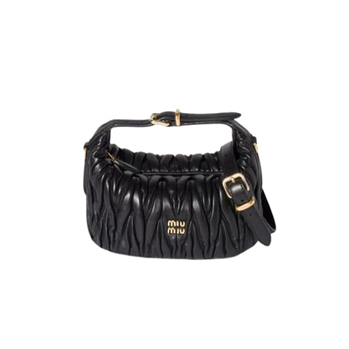 [스페셜오더]MIUMIU-5NE026 미우미우 블랙 마테라쎄 나파 가죽 파우치