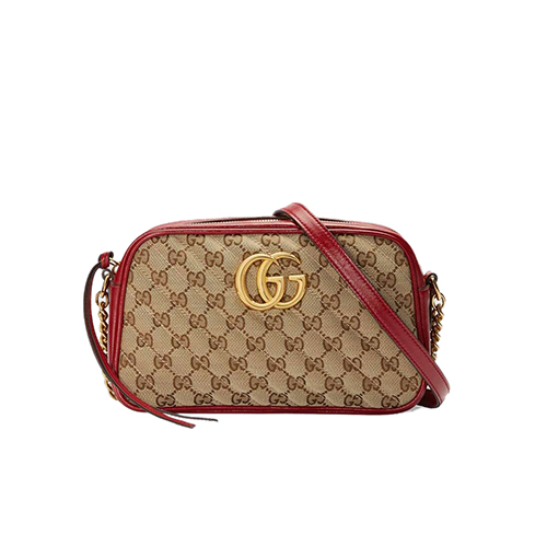 [스페셜오더]GUCCI-447632 8561 구찌 GG 마몽 베이지/레드 스몰 숄더백